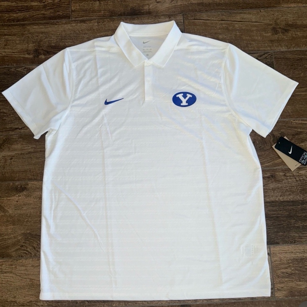 Nike Men's BYU White Polo Shirt